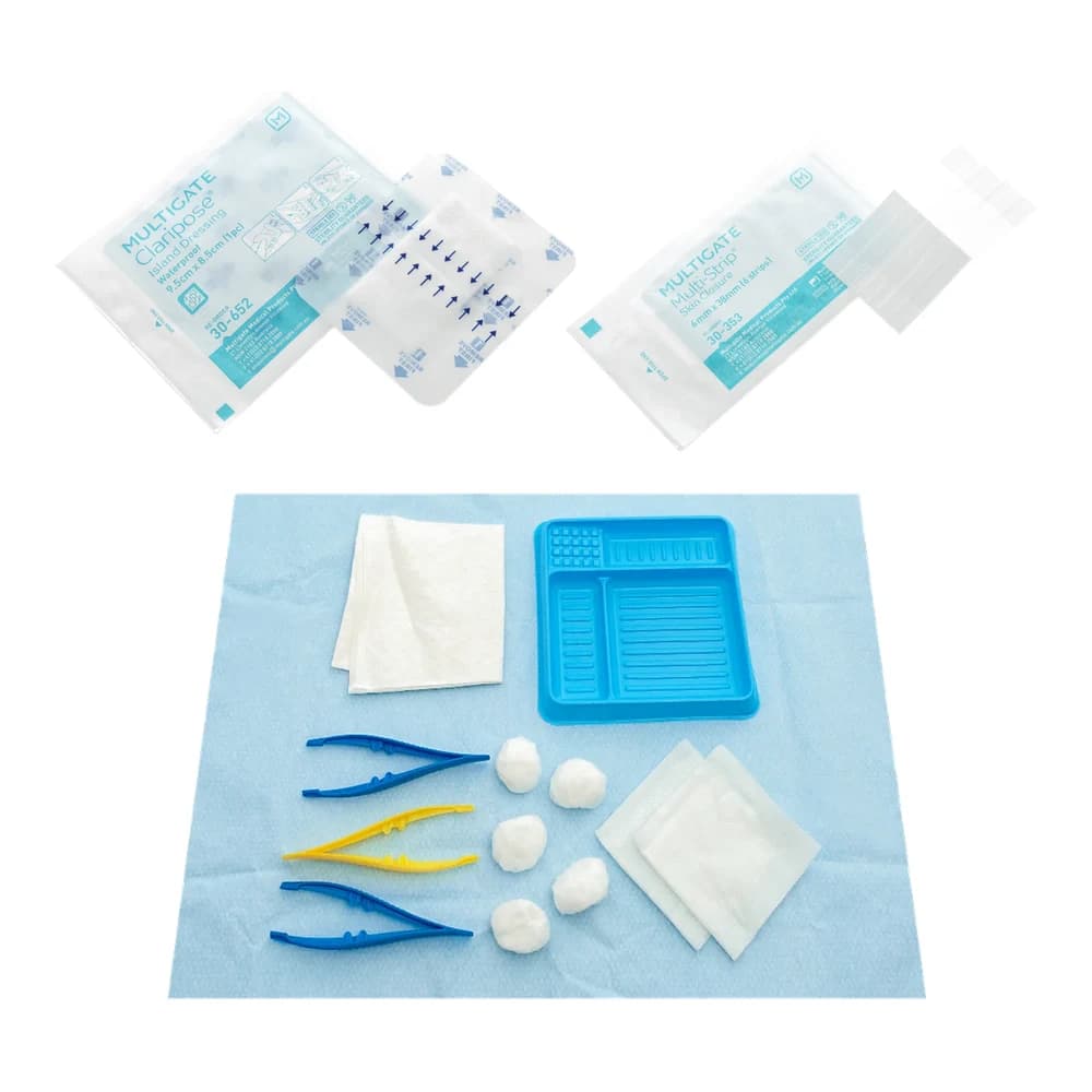 Wound care range — Multigate Claripose dressings, Multi-Strip skin closures and sterile dressing pack