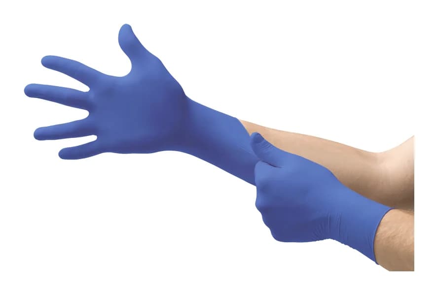 Ansell Micro-Touch Blue Nitrile Exam Gloves — Large (Box of 200)