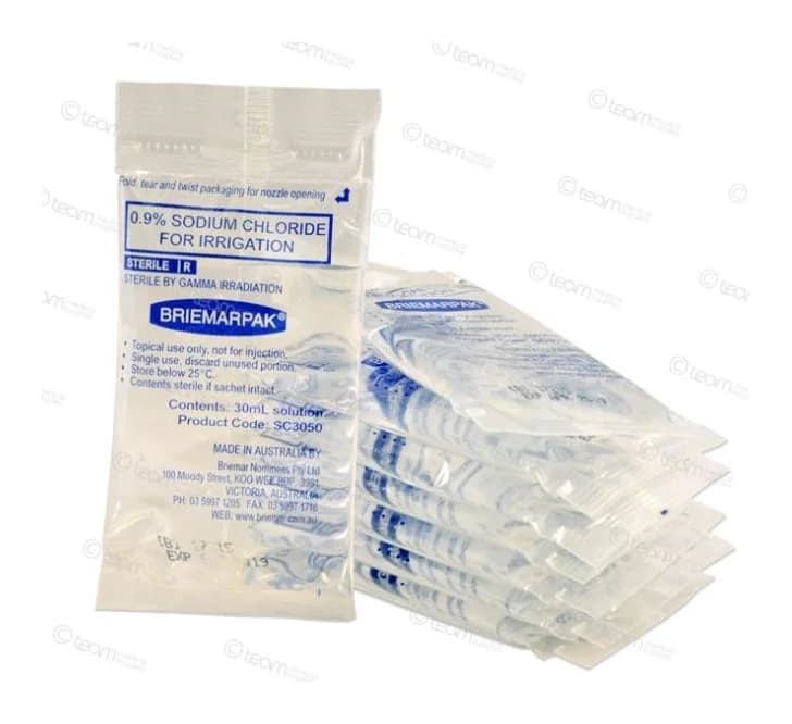 Briemar Sodium Chloride 0.9% Saline 30 mL Sachets — Box of 75
