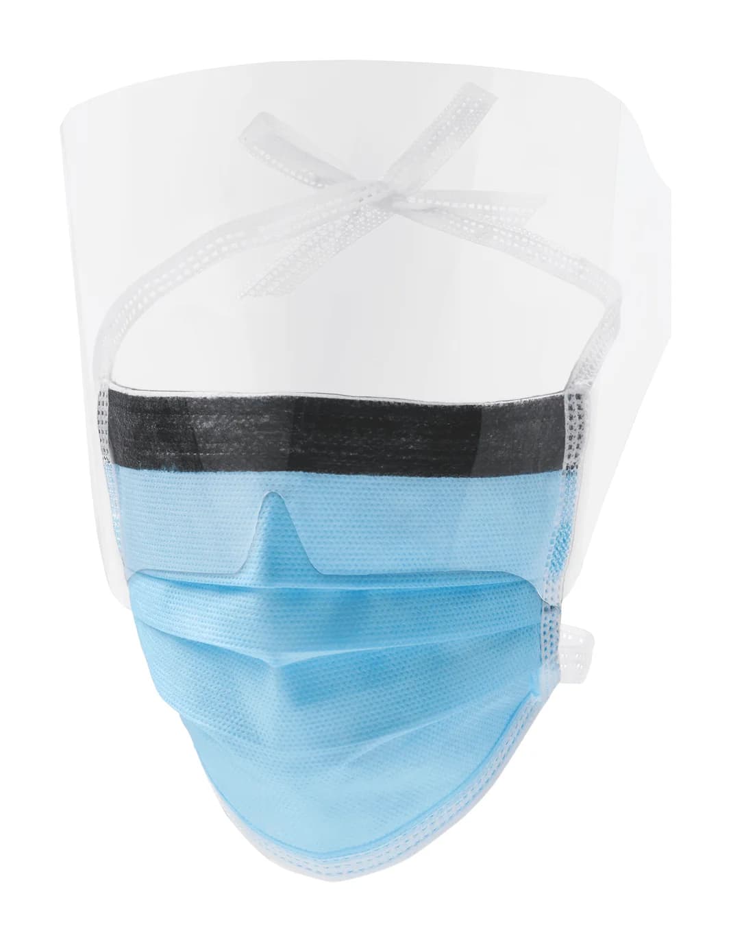 Detmold Level 3 surgical mask with clear anti-fog visor and head ties