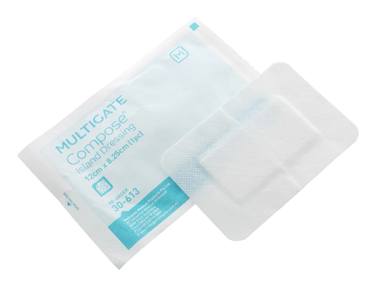 Multigate Compose non-woven island dressing 12 x 8.25 cm sterile pouch, code 30-613