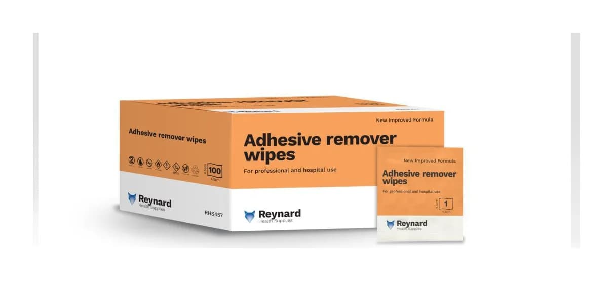 Reynard Adhesive Remover Wipes — Box of 100
