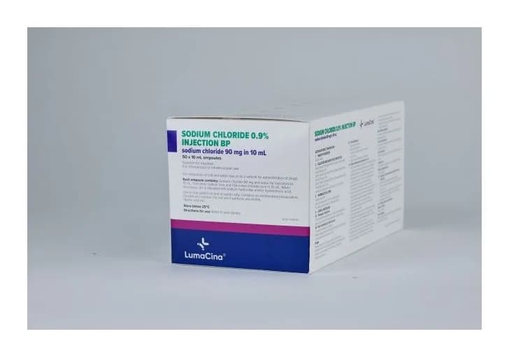 Sodium Chloride 0.9% Injection 10 mL Ampoules — Box of 50