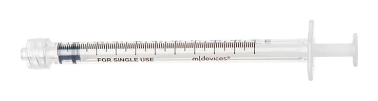 M Devices Luer Lock Syringe — 1 mL (Box of 100)