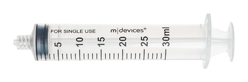M Devices Luer Lock Syringe — 30 mL (Box of 75)