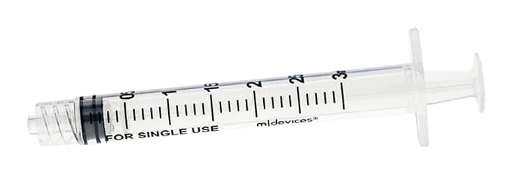 M Devices Luer Lock Syringe — 3 mL (Box of 100)