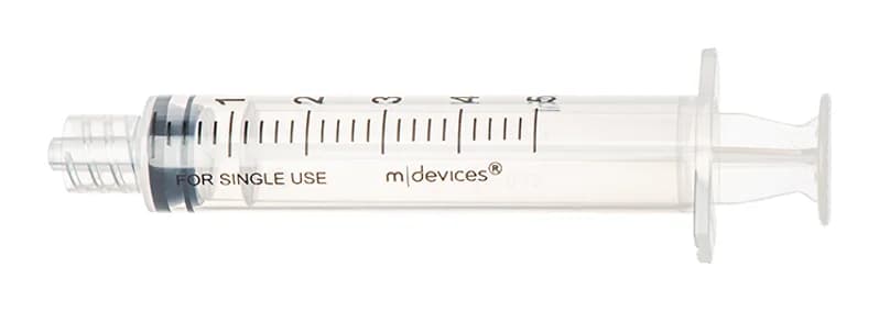 M Devices Luer Lock Syringe — 5 mL (Box of 100)